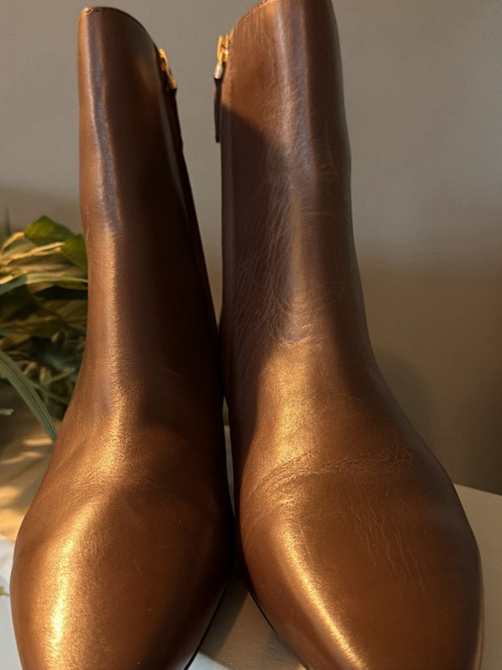 Brand New Ralph Lauren Chocolate Brown Leather Ankle Booties